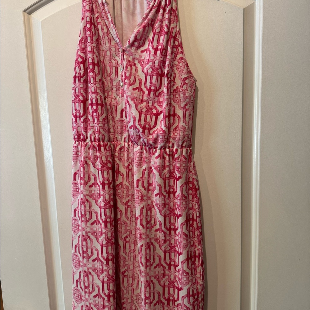 Mudpie dress! Patterned Sleeveless pink Dress by Mudpie halter style